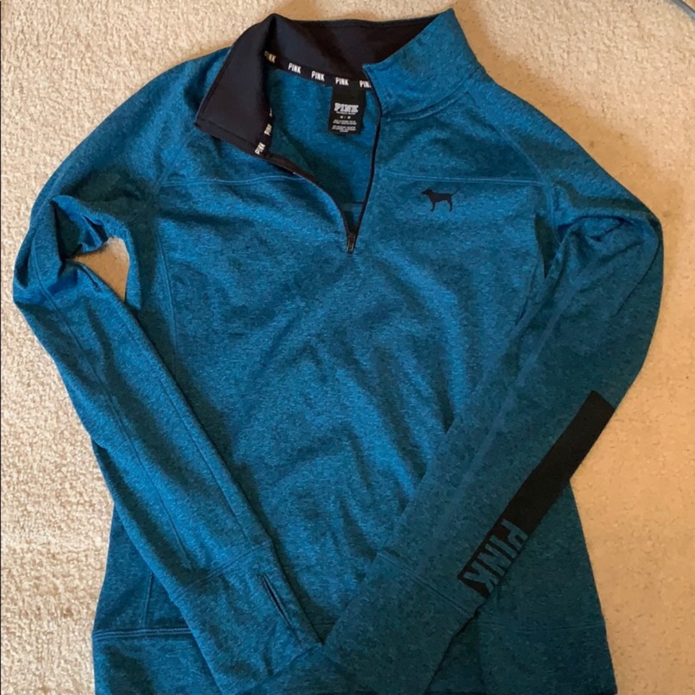 PINK Victoria's Secret Black and Blue Athletic Jacket